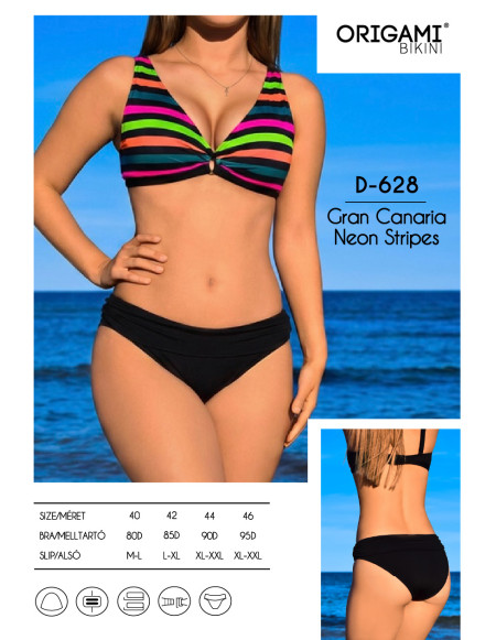 Gran Canaria Neon Stripes D-628 Origami Bikini