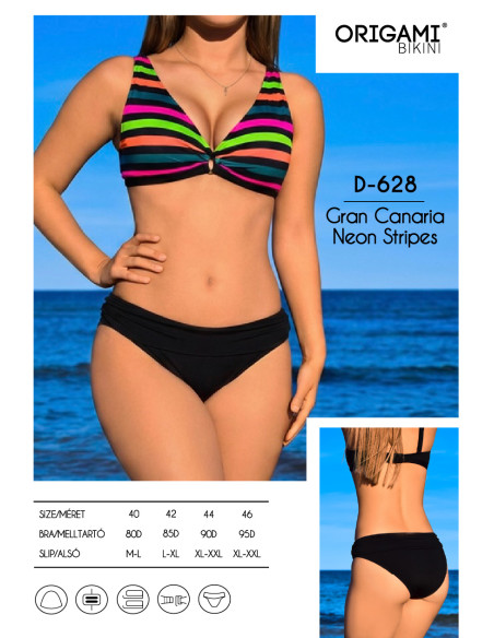 Gran Canaria Neon Stripes D-628 Origami Bikini