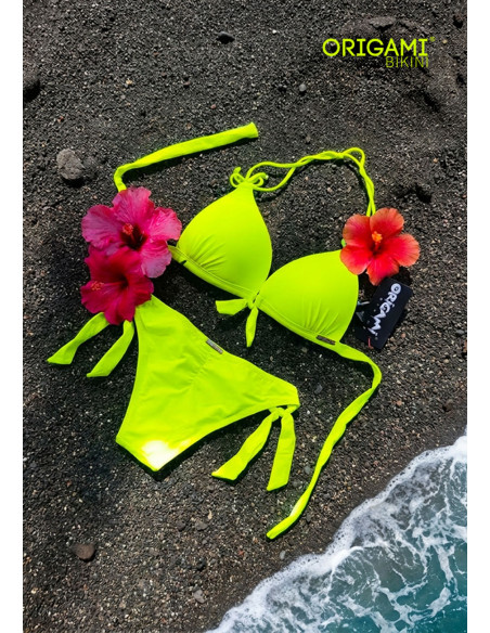 Basic Neon Yellow P-521 Origami Bikini