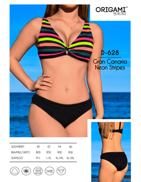 Gran Canaria Neon Stripes D-628 Origami Bikini