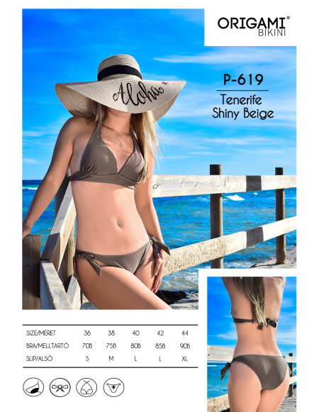 Tenerife Shiny Beige P-619 Origami Bikini