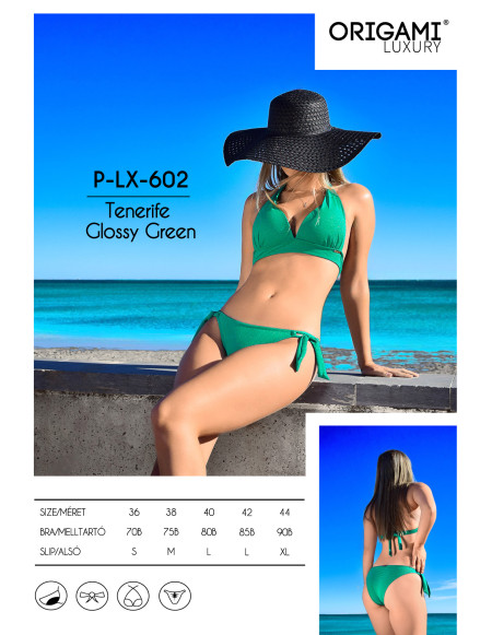 Tenerife Glossy Green P-LX-602 Origami Bikini