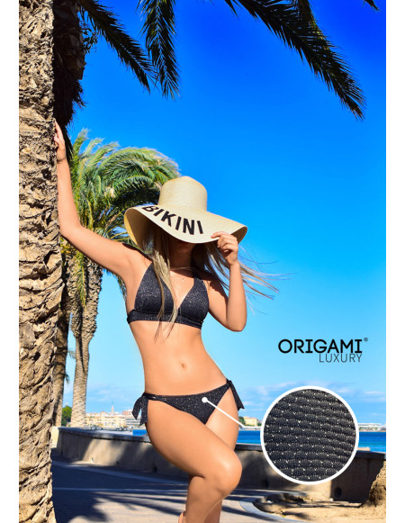 Tenerife Glossy Black P-LX-601 Origami Bikini