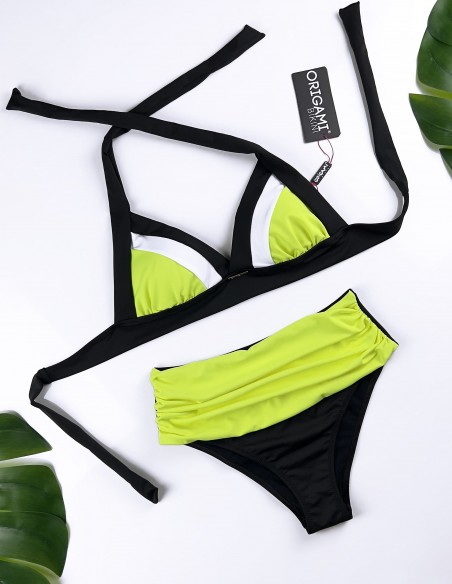 Texas Neon Yellow HD-236 Origami Bikini