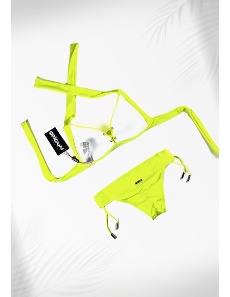 Basic Neon Yellow PC-510 Origami Bikini