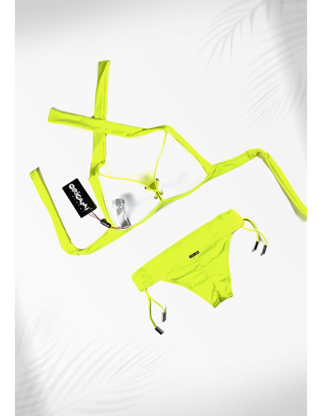 Basic Neon Yellow PC-510 Origami Bikini
